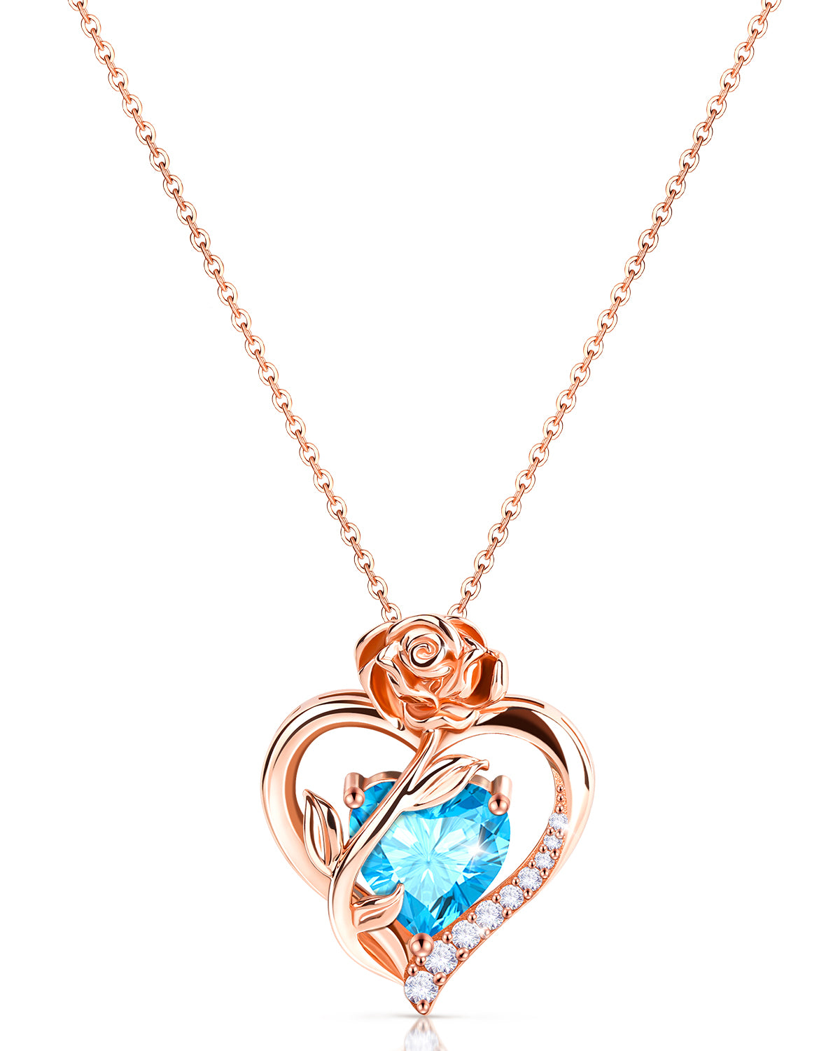 Rose Birthstone Pendant Necklace