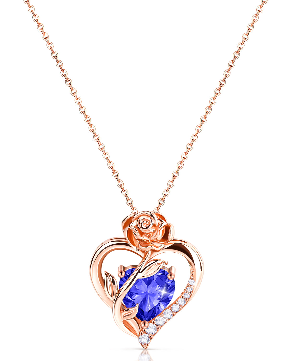 Rose Birthstone Pendant Necklace