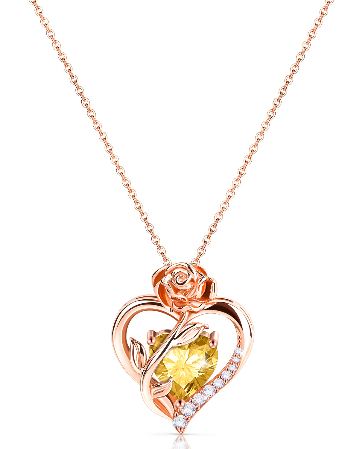 Rose Birthstone Pendant Necklace