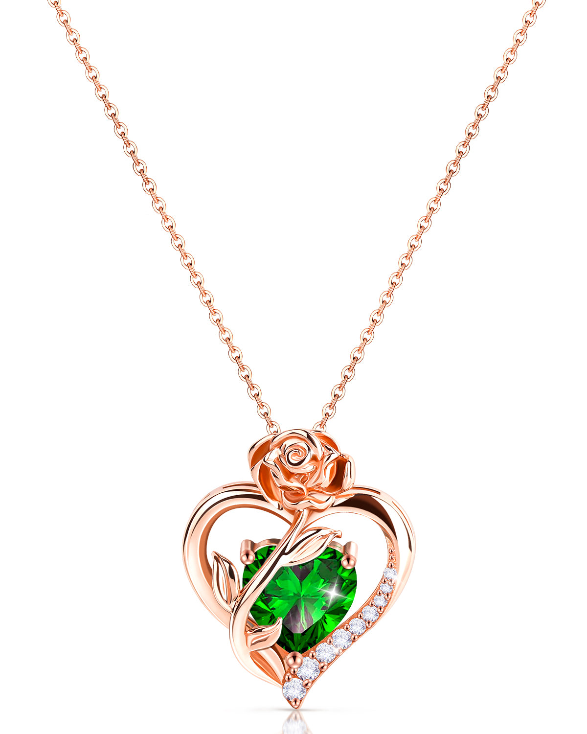 Rose Birthstone Pendant Necklace