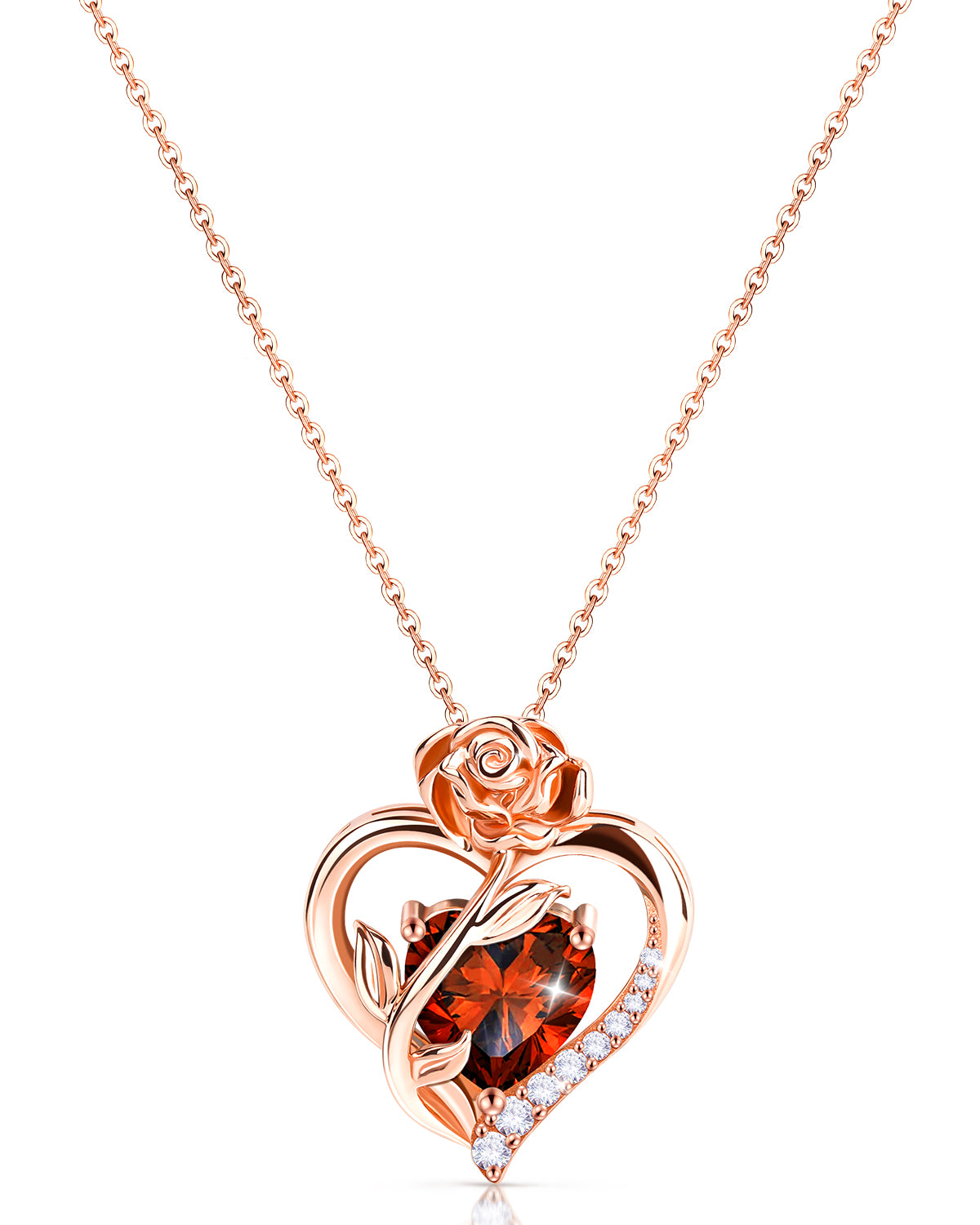 Rose Birthstone Pendant Necklace