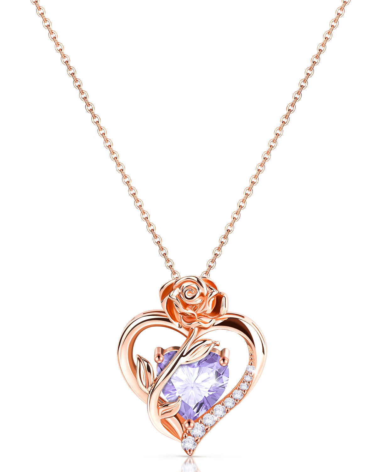 Rose Birthstone Pendant Necklace