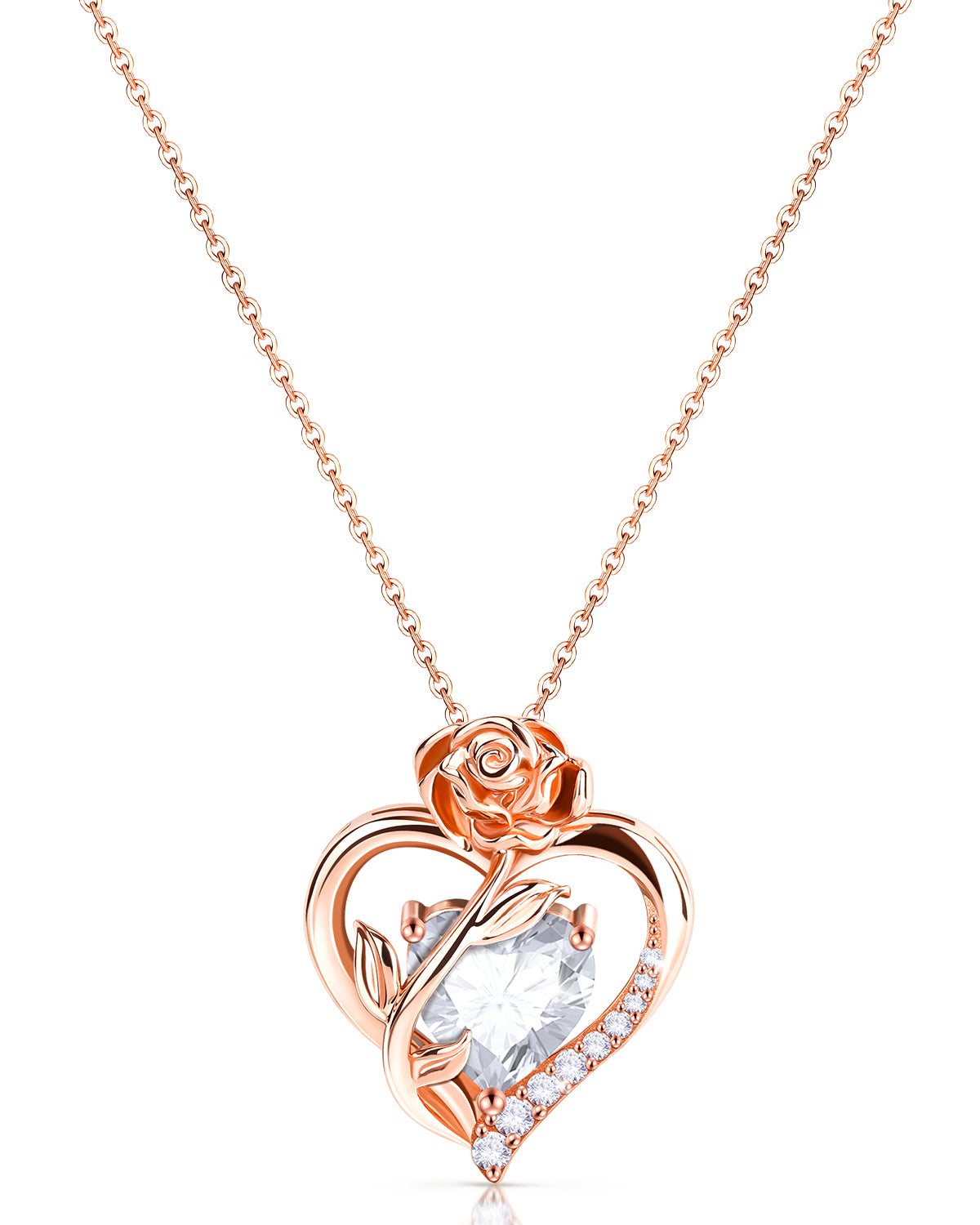 Rose Birthstone Pendant Necklace