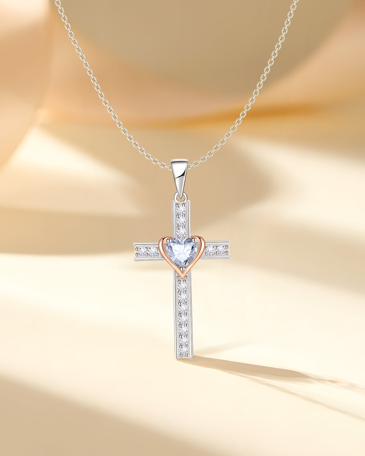 Simple Birthstone Cross Necklace