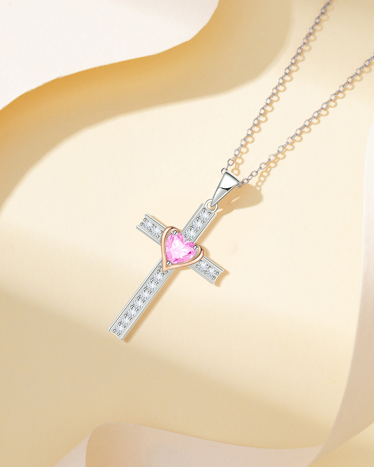 Simple Birthstone Cross Necklace