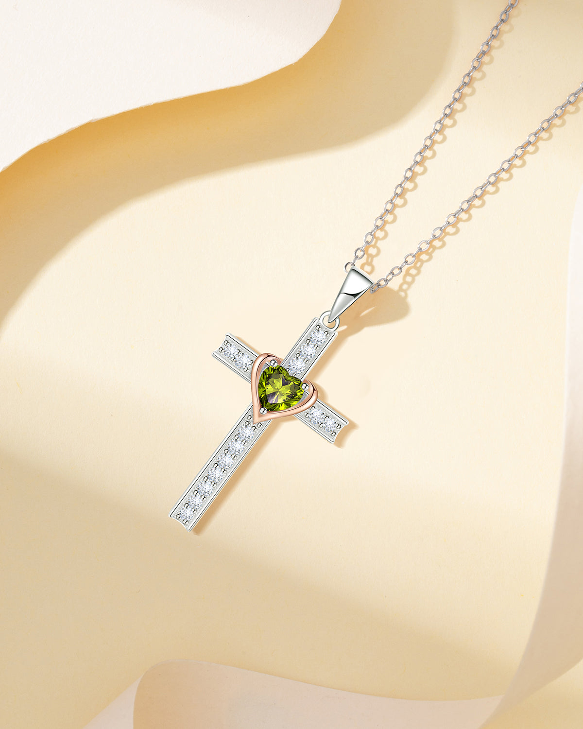 Simple Birthstone Cross Necklace