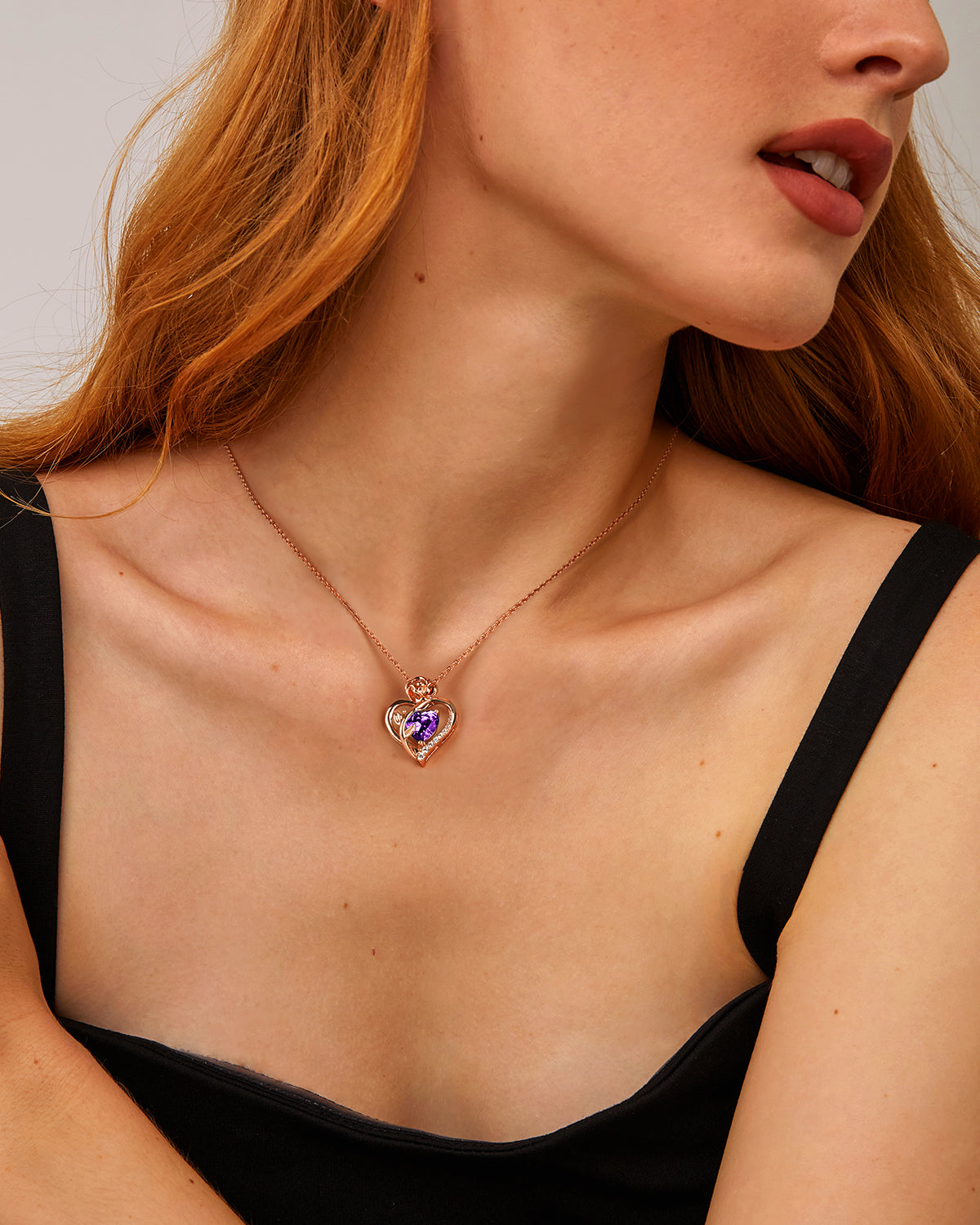 Rose Birthstone Pendant Necklace