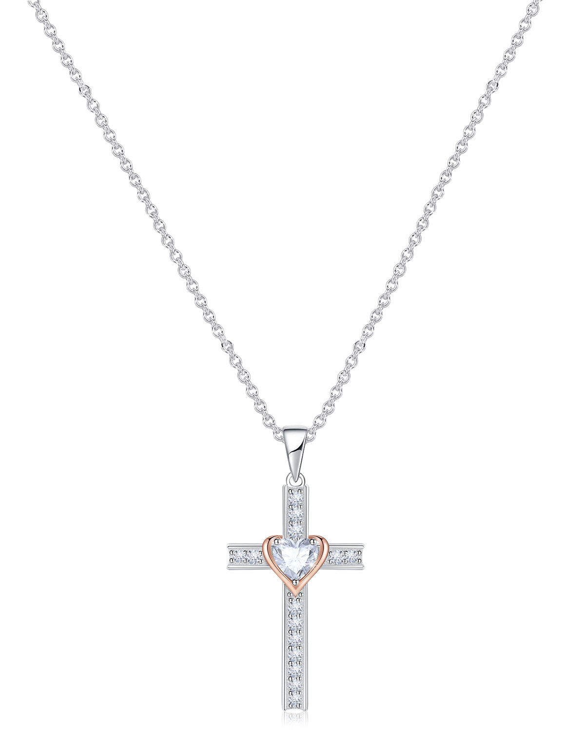 Simple Birthstone Cross Necklace