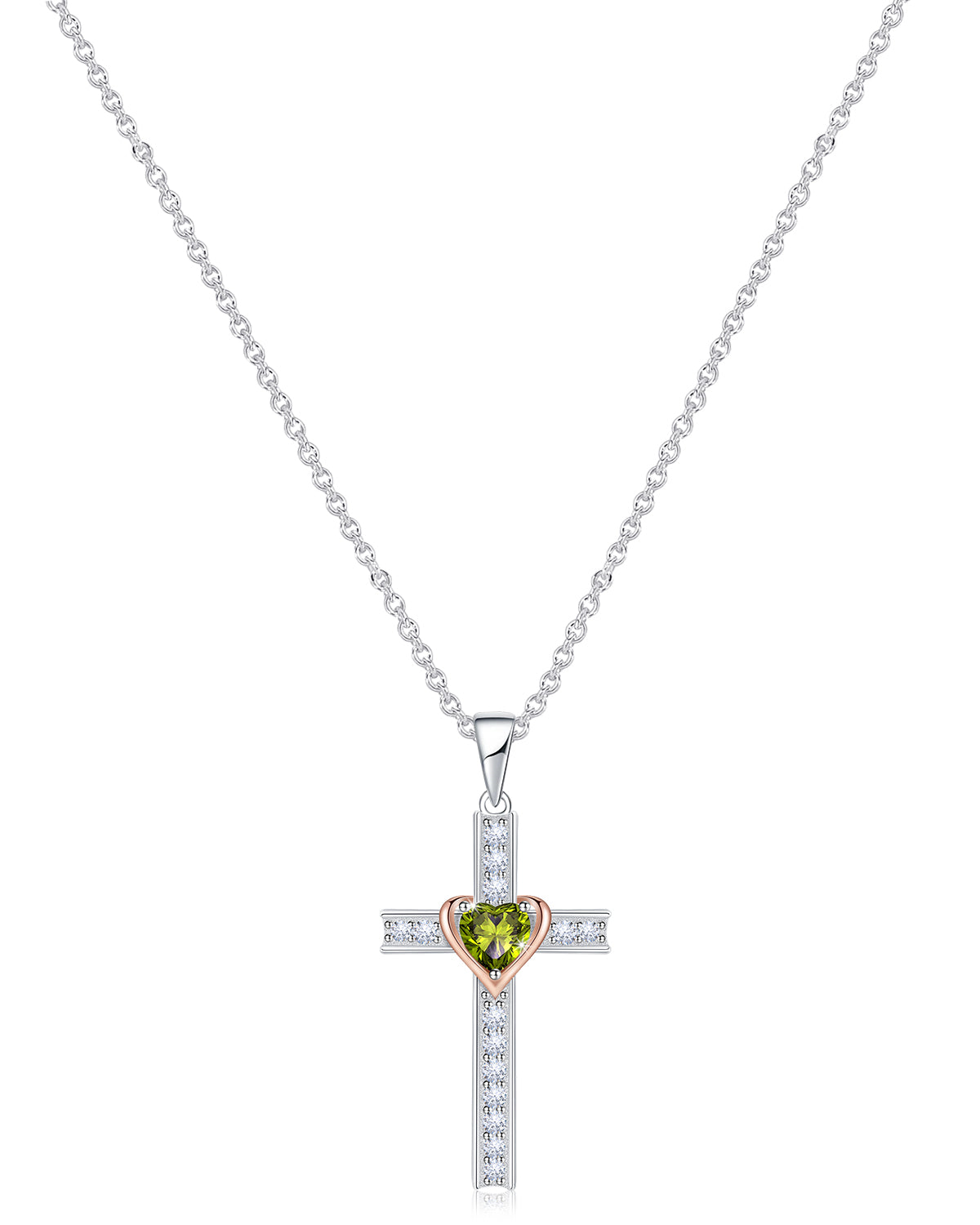 Simple Birthstone Cross Necklace