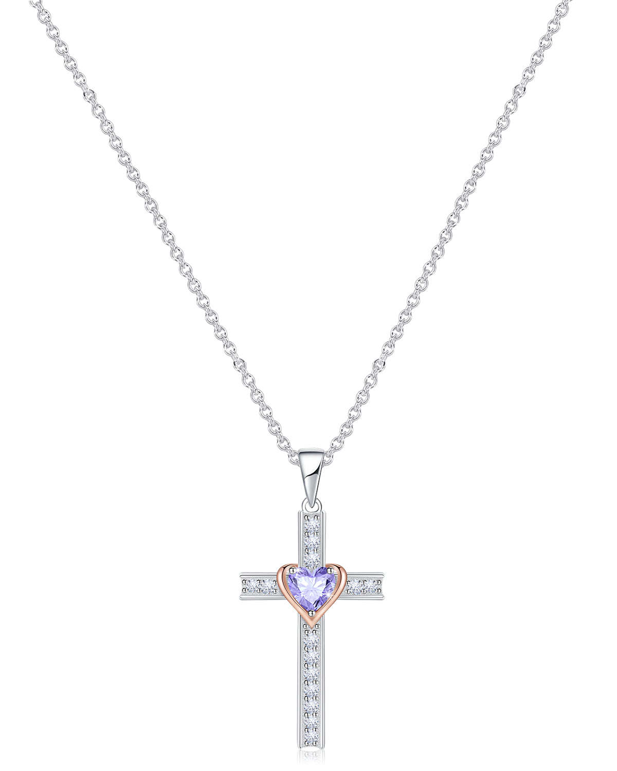 Simple Birthstone Cross Necklace