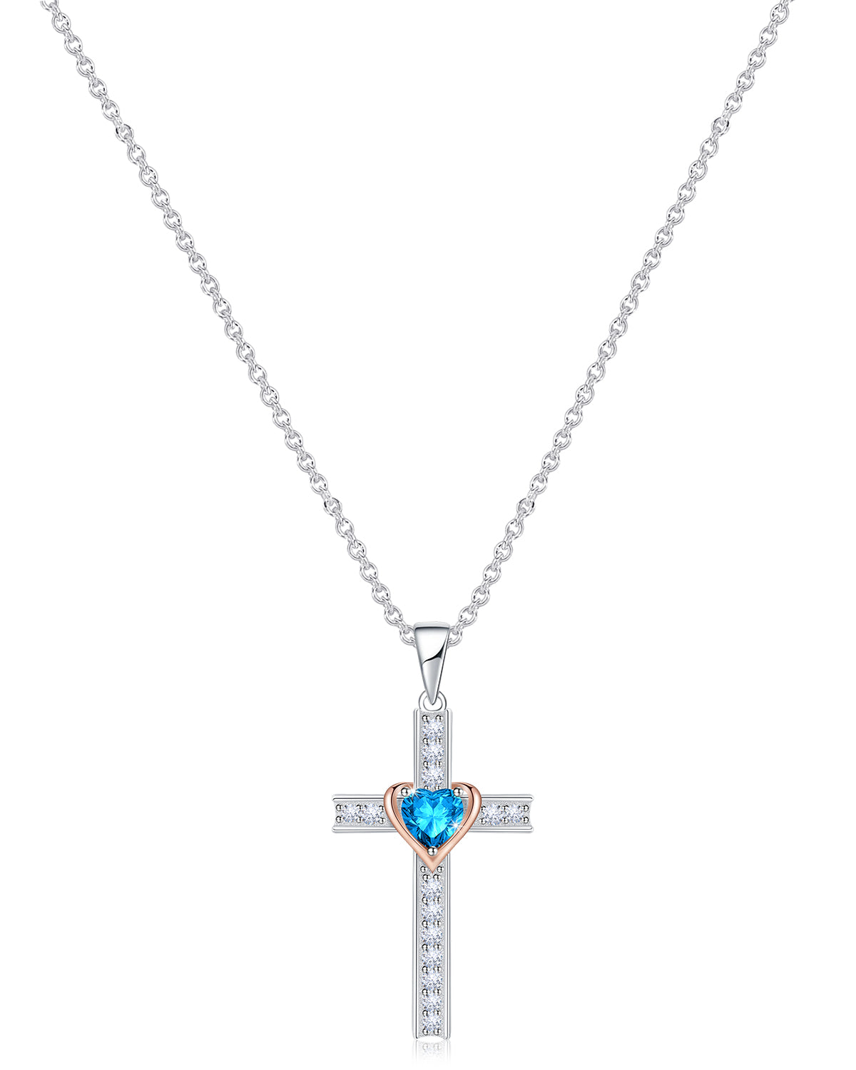 Simple Birthstone Cross Necklace